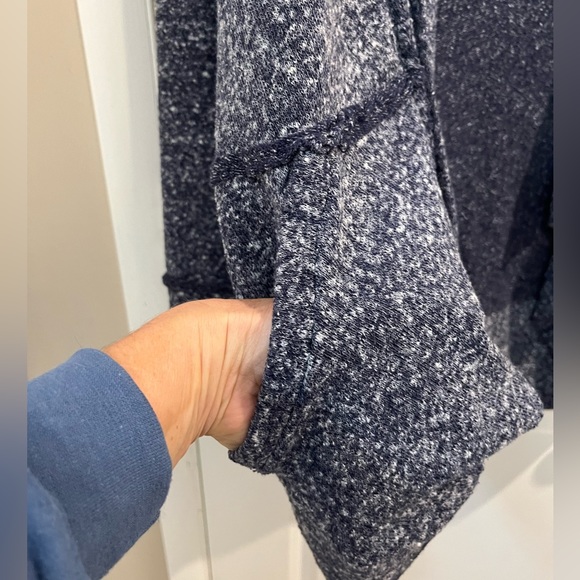 Roots Canada Open Front  Waterfall Cardigan Sz M Heathered Gray With Pockets - Picture 6 of 11